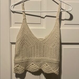 H&M Cream Crochet Crop Top